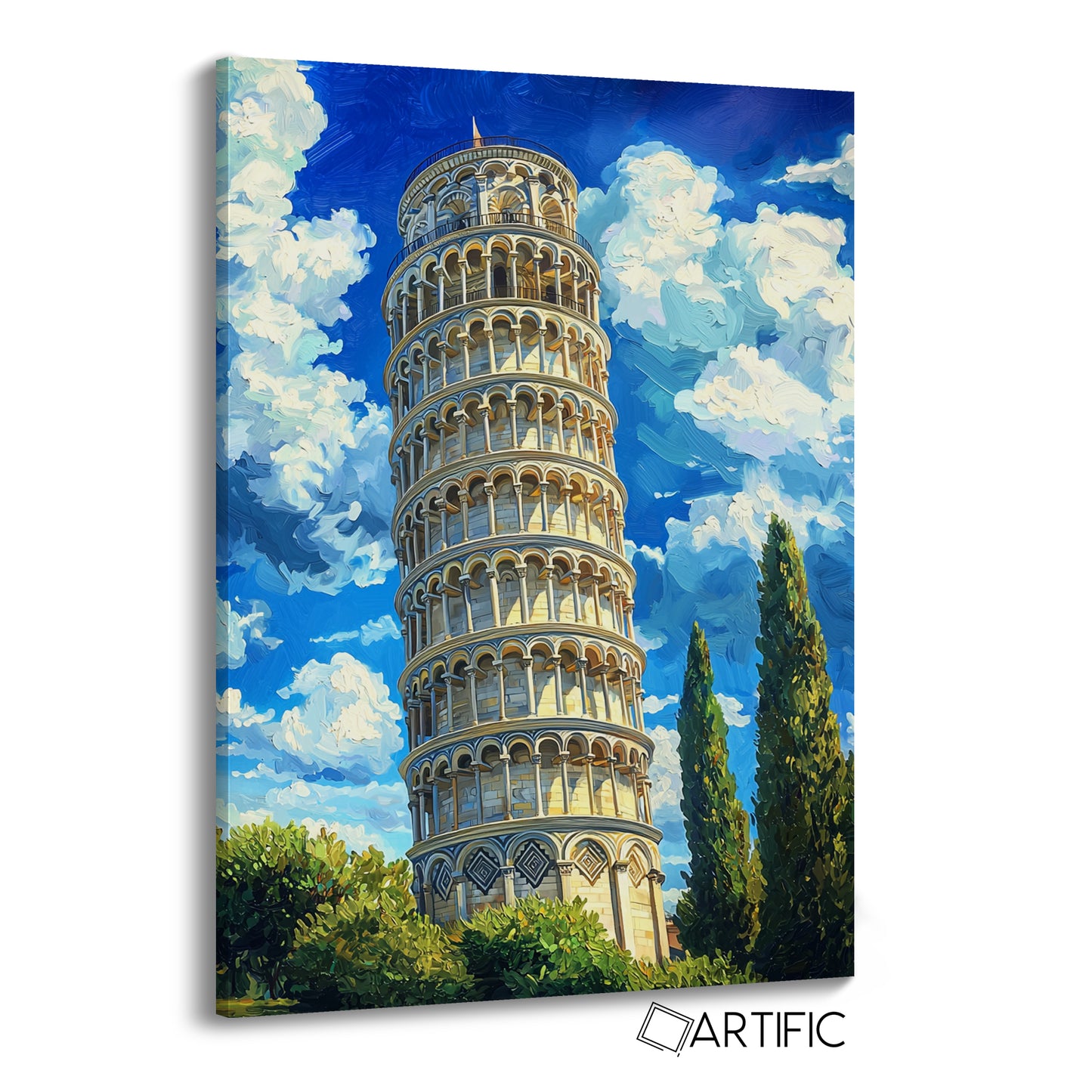 Torre Pisa en Óleo