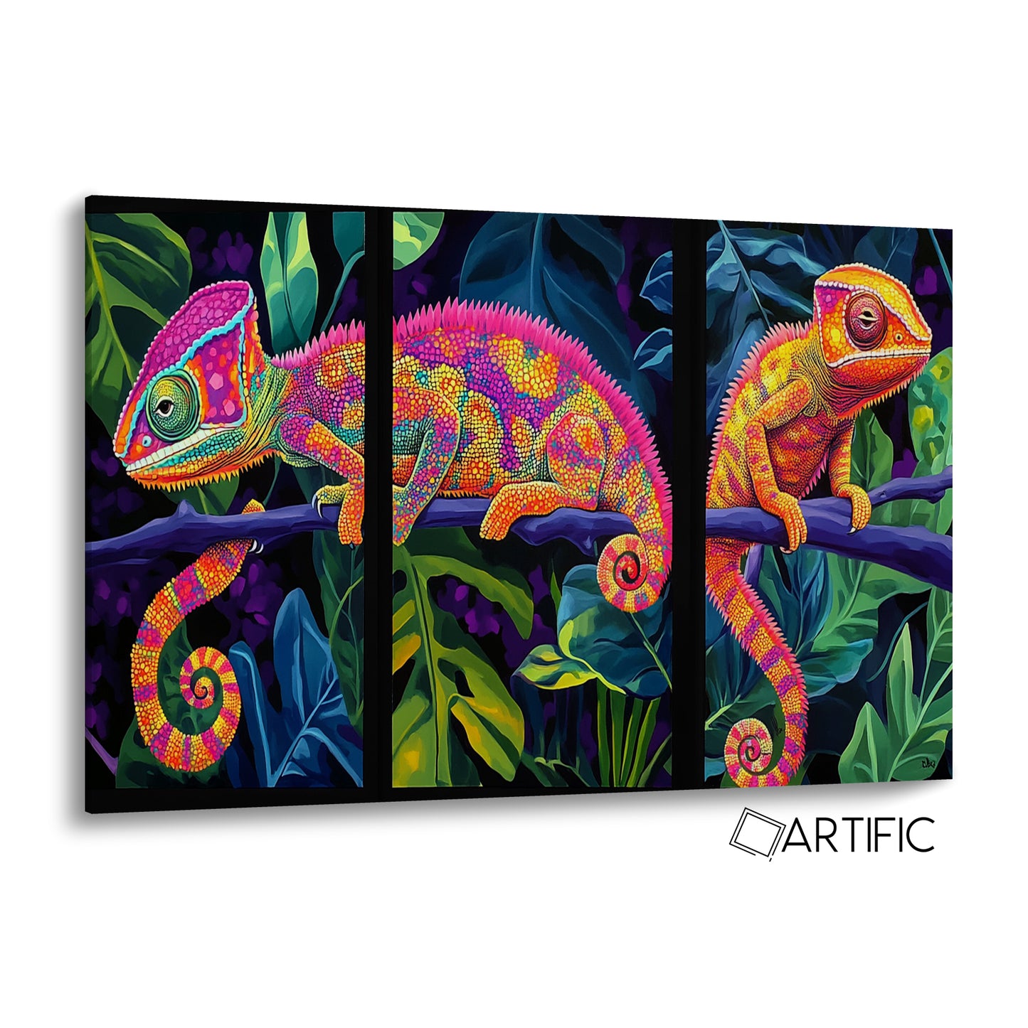 Arte Vibrante de Camaleones