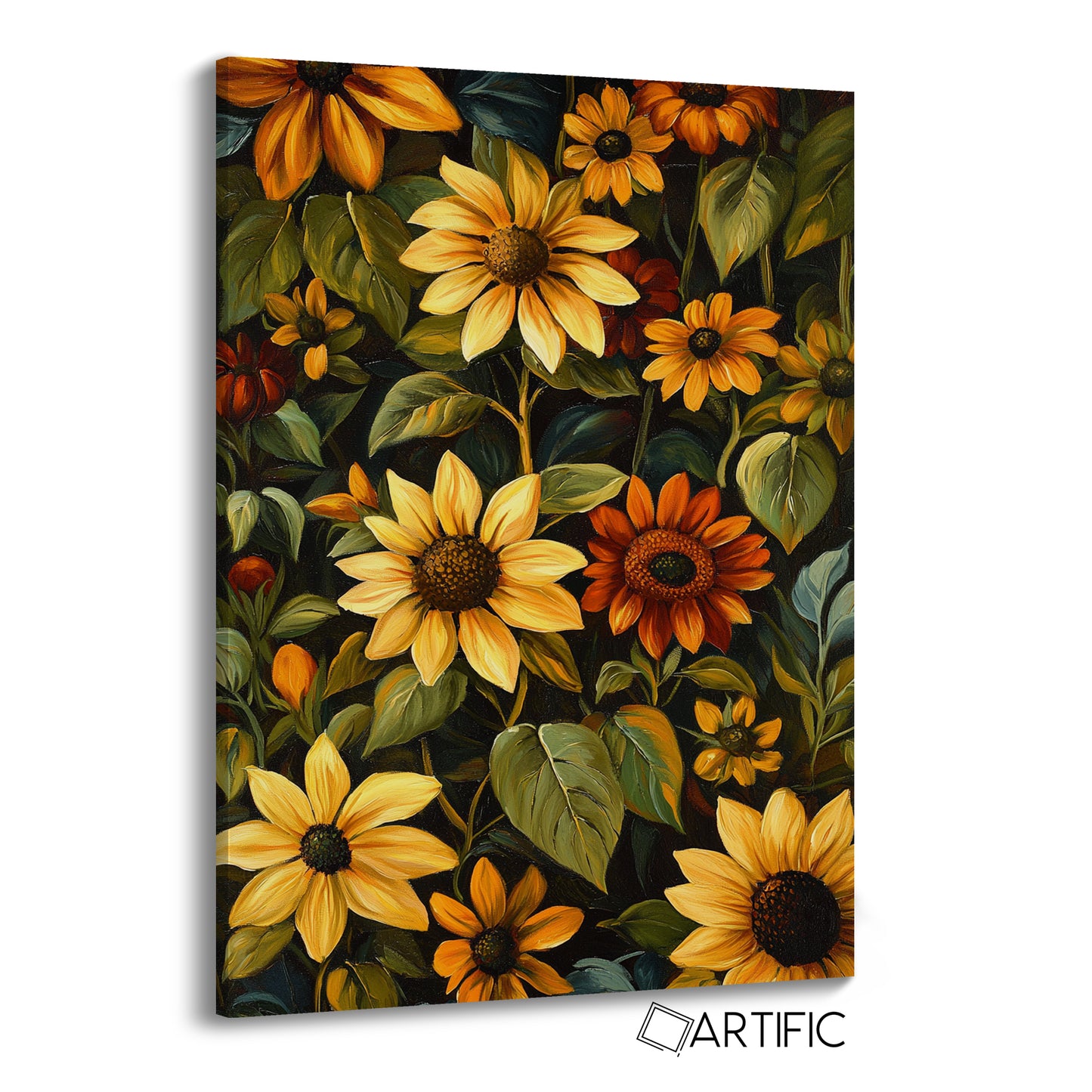 Flores Doradas en Óleo