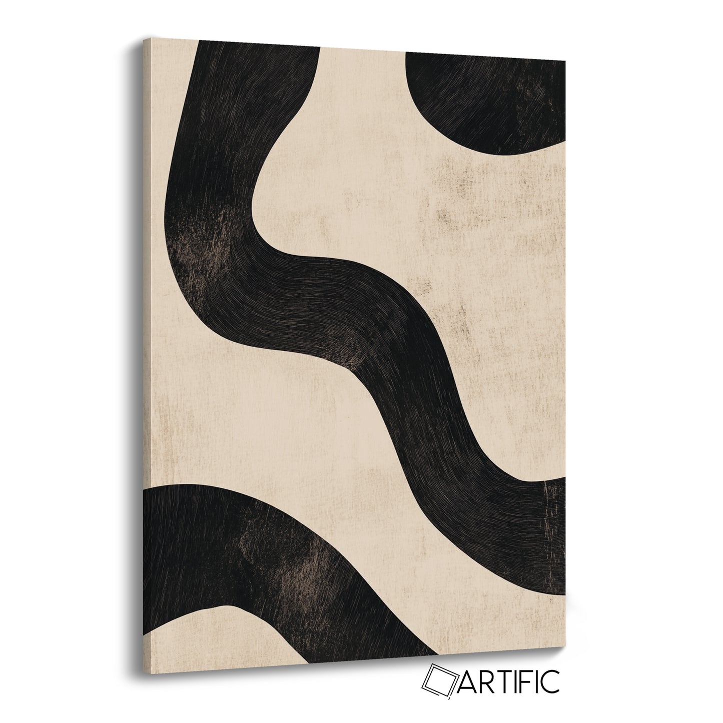 Arte Abstracto Negro-Beige