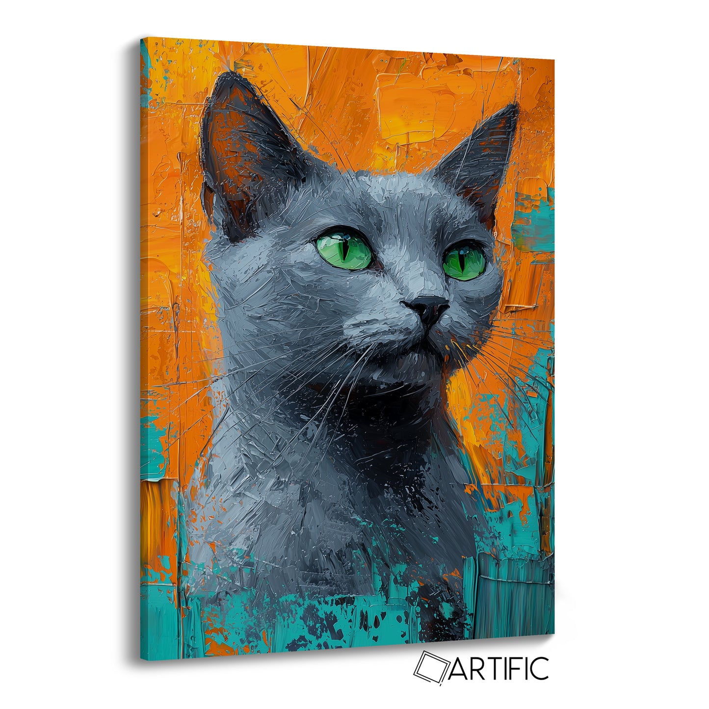 Gato Esmeralda en Óleo