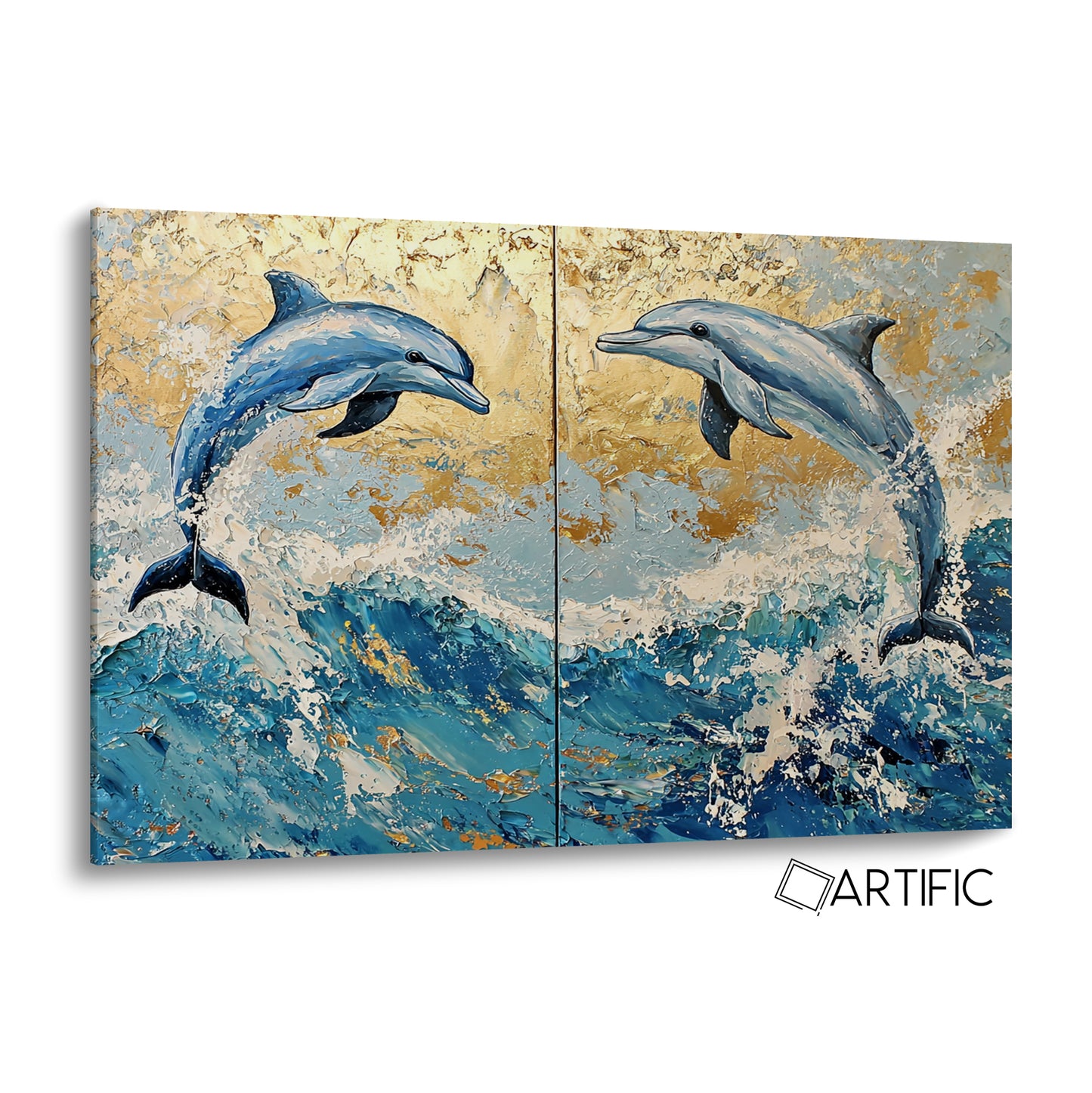 Arte de Delfines Dorados