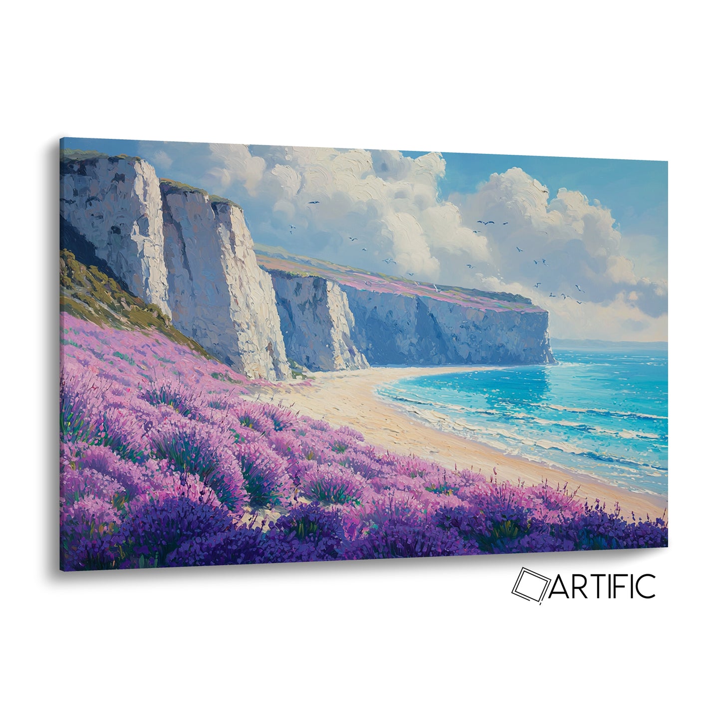 Acantilados y Flores Lila