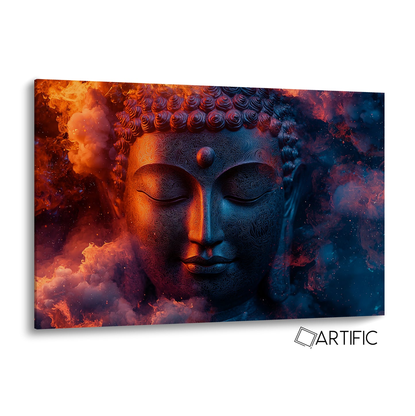 Rostro de Buda en Fuego Místico
