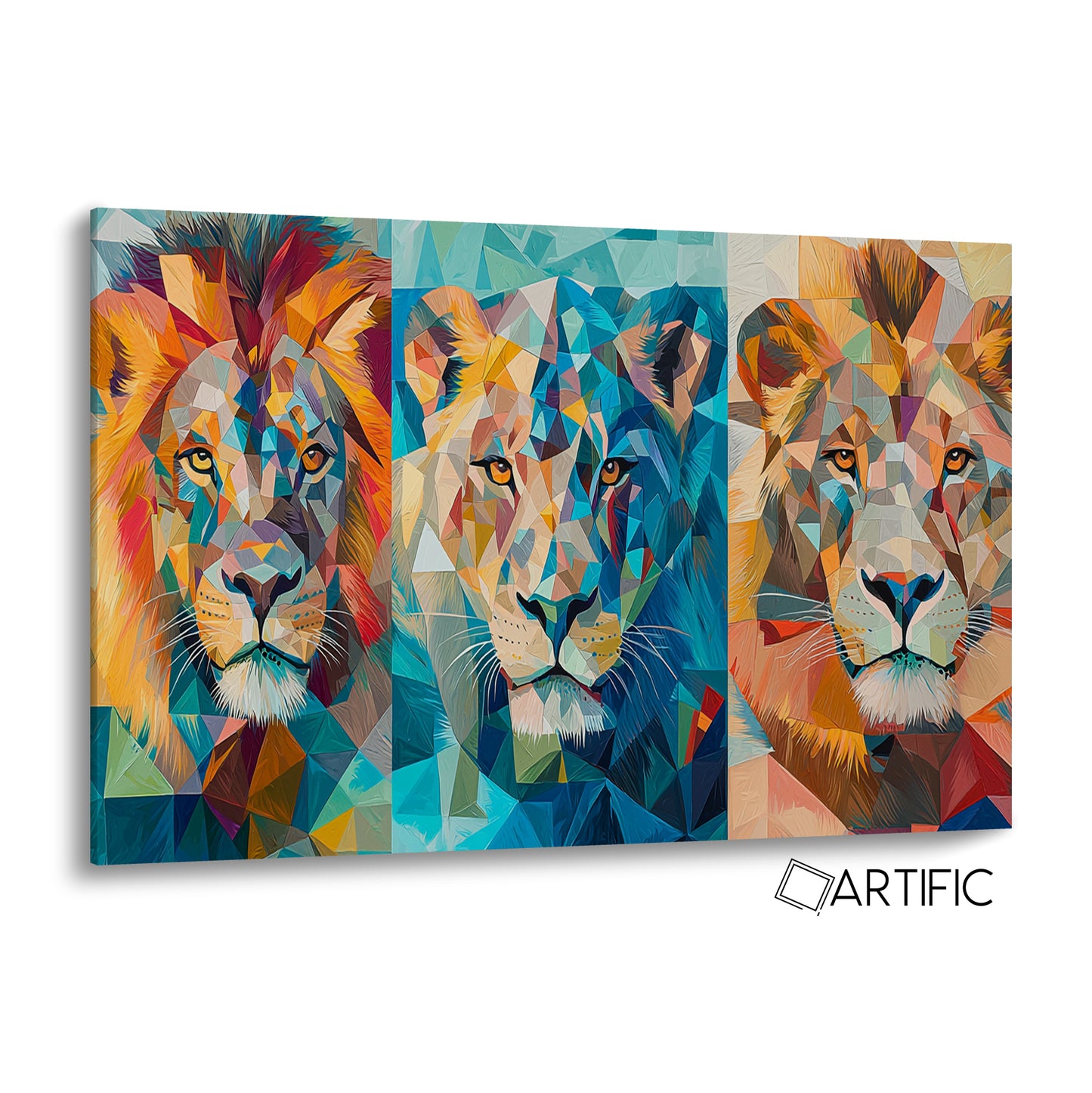 Arte de Leones Coloridos