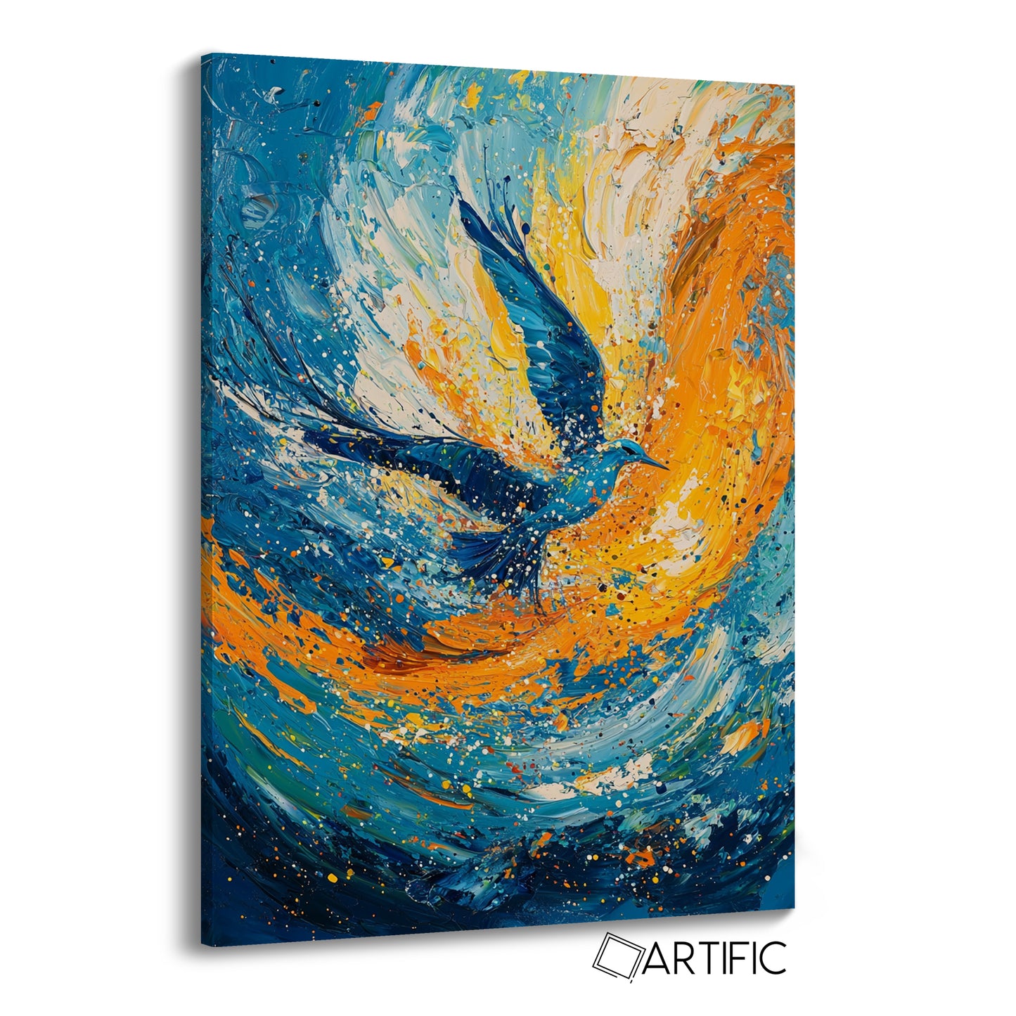 Ave en Torbellino de Colores