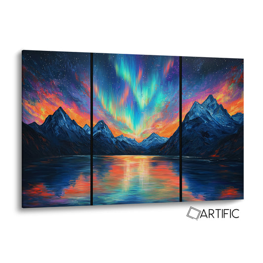 Paisaje de Aurora Boreal