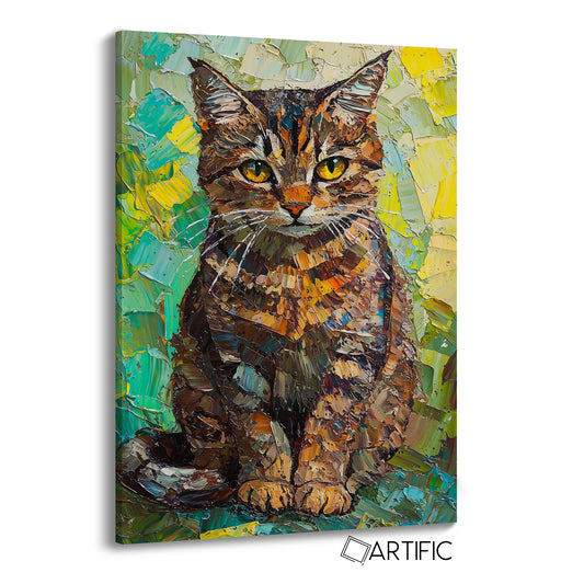 Gato en Óleo Vibrante