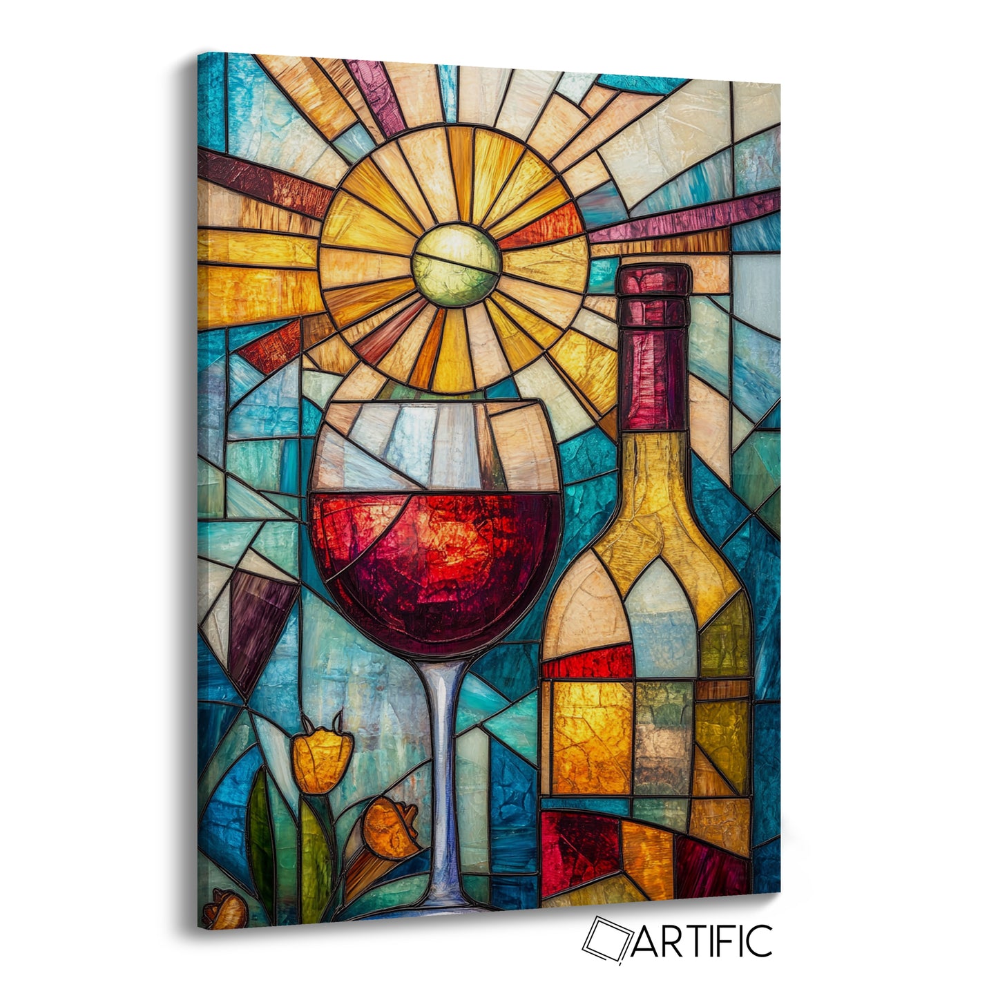Arte de Vidriera con Vino