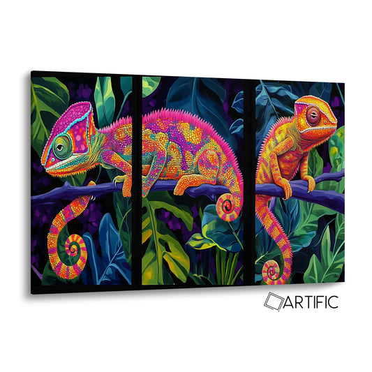 Arte Vibrante de Camaleones