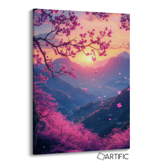 Paisaje Cerezos al Atardecer