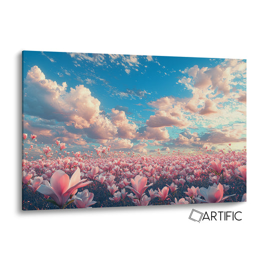 Flores y Cielo de Ensueño