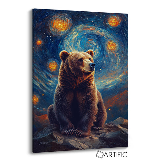 Oso bajo el Cielo Estrellado
