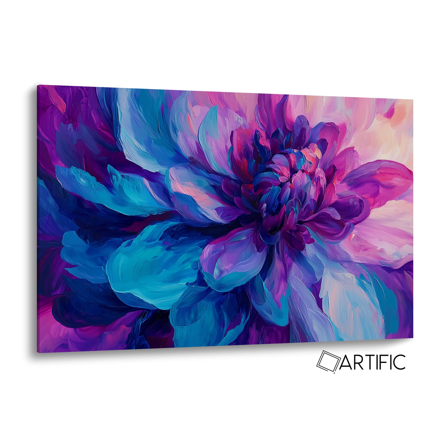 Flores Vibrantes en Azul y Morado