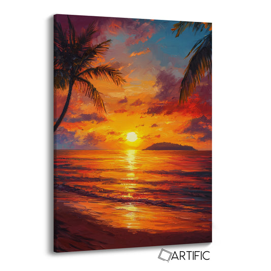 Lienzo de Atardecer Tropical