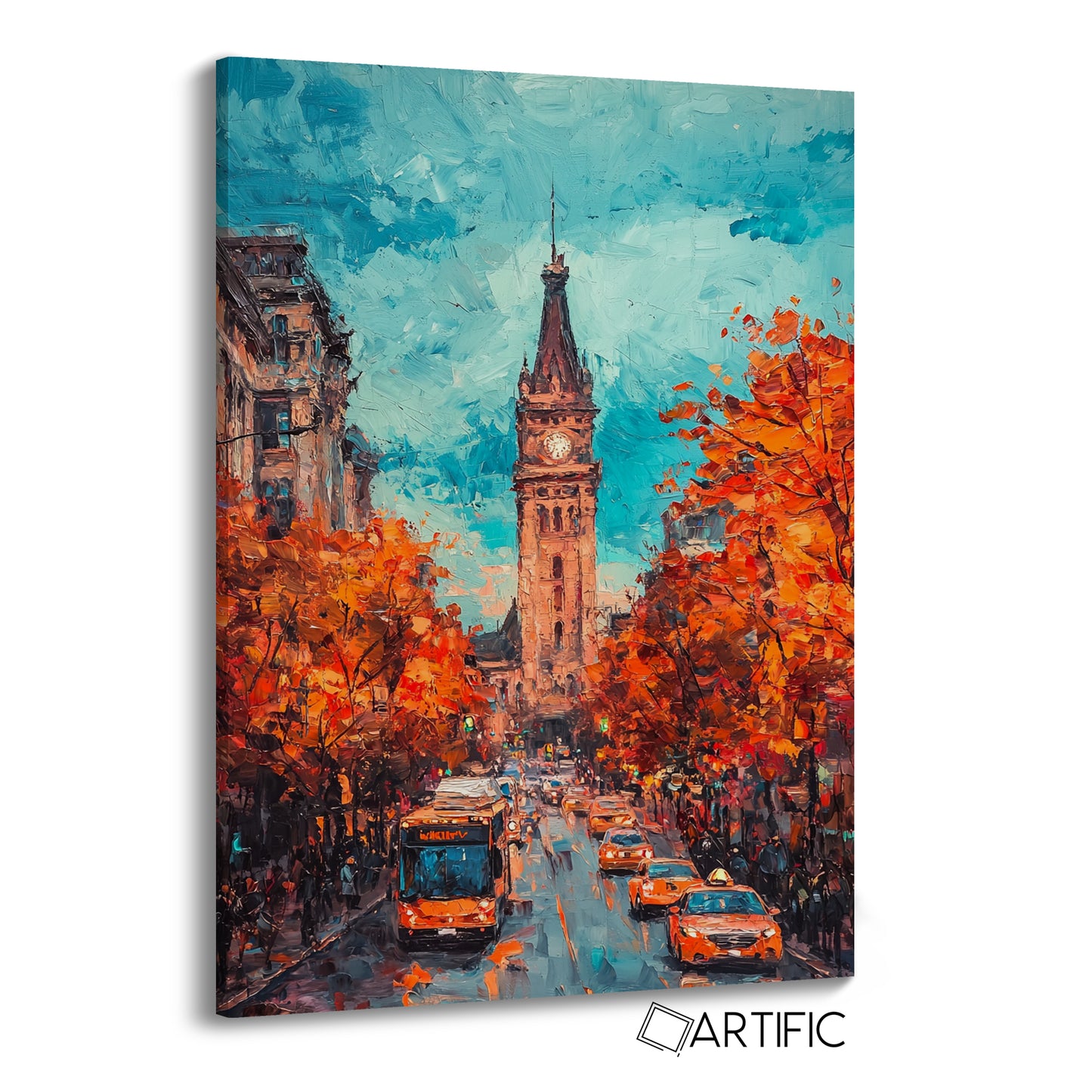 Autumn Cityscape Painting
